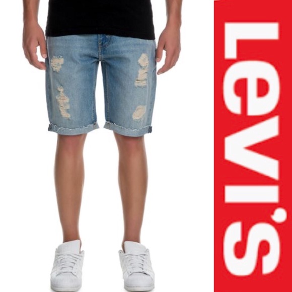levis distressed shorts mens